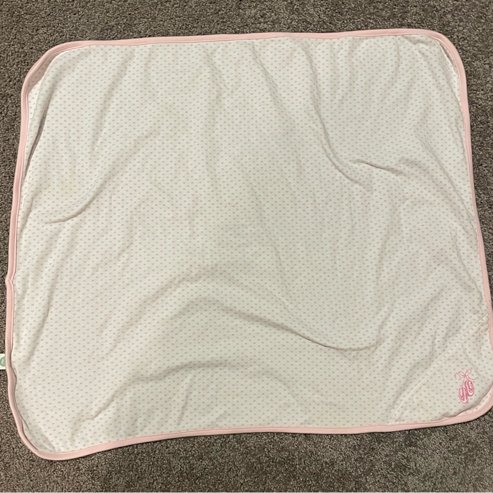 Pink polka dot blanket for baby